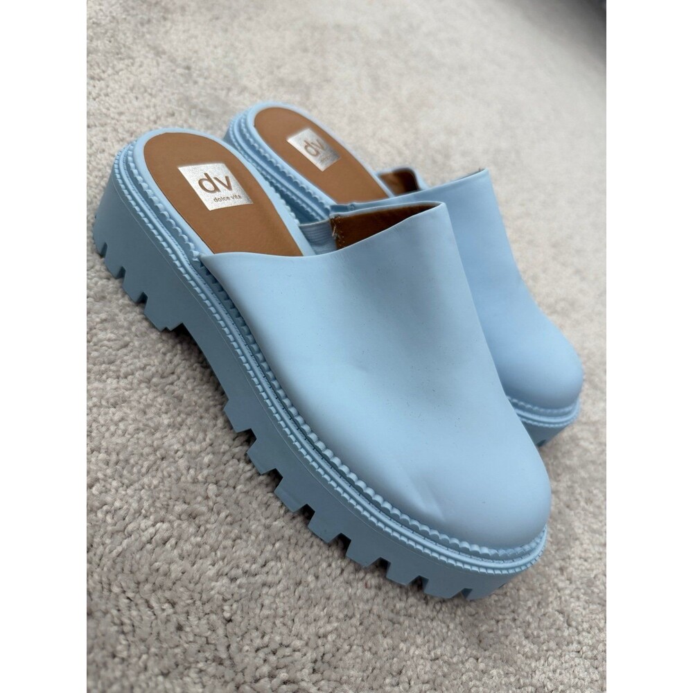 Dolce Vita Lexy Light Blue Clogs Lug Sole Platform Shoes Youth 5 Women’s 6.5